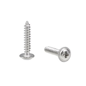 2.3x12mm Self Tapping Screws Phillips Pan Head With Washer Screw 304 Stainless Steel Fasteners Bolts 50Pcs