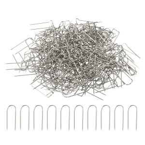 PATIKIL フォークピン 300個のステンレス製ユーピン 0.9"のダブルブロッキングピン 裁縫 ジュエリー 布地 クラフト DIYに適用 シルバー