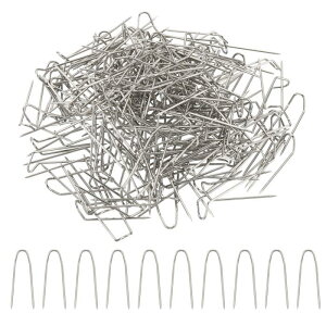 PATIKIL フォークピン 200個のステンレス製ユーピン 0.8"のダブルブロッキングピン 裁縫 ジュエリー 布地 クラフト DIYに適用 シルバー