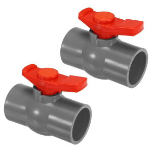 PATIKIL 50mm ID �{�[���o���u 2���� PVC �\�P�b�g�^�C�v�̃V���b�g�I�t�o���u ��������ɕ֗��ȉ�]�n���h���t�� �O���[/���b�h