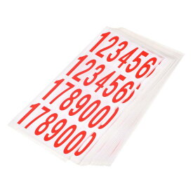 番号ステッカー メールボックス 自己粘着 12345178900番号 住宅 メールボック スサイン用 12.5x38mm ホワイトオンレッド 30シート