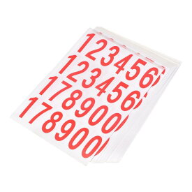 番号ステッカー メールボックス 自己粘着 12345178900番号 住宅 メールボック スサイン用 50x25mm ホワイトオンレッド 30シート