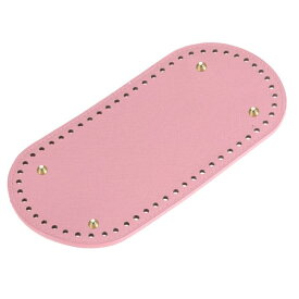 オーバルバッグボトムシェイパーパッド 250x120 mm PUレザー 財布クッションベース DIY編み物かぎ針編みバッグ作り用 ピンク