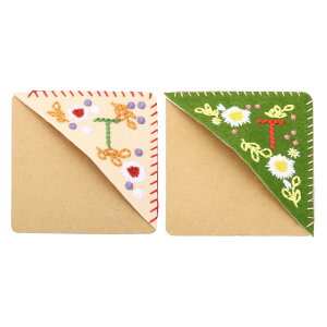 PATIKIL 2個 コーナーブックマーク レターブックマーク パーソナライズされた刺繍ブックマーク かわいいレターブックマーク フラワーフェルト三角形 読書家 女性 男性 本好きへ ギフト 教師