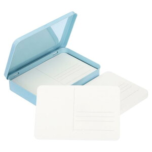 PATIKIL 水彩ポストカード 空白のメモカード 水彩 雑誌 DIY アート用品 お礼の手紙 招待状 挨拶 (ブルー カードボックス -細粒) 24シート入り