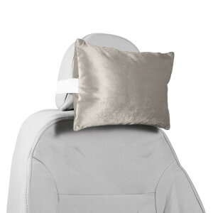 Partuto 車用ヘッドレスト枕 エルゴノミック 快 適な首サポート枕 イタリアンベルベット/メモリーフォーム 調整可能な幅 シャンパン 1個 運転 旅行