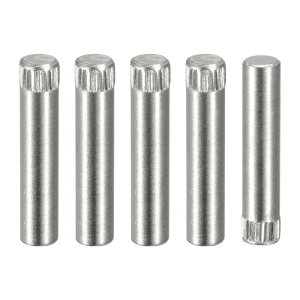 ダウエルピン 6x30mm 304ステンレス鋼 ローレットヘッド フラット面取りエンド ダボピン 木材二段ベッド棚ペグ サポートシェルフ ファスナーエレメント 5本入り