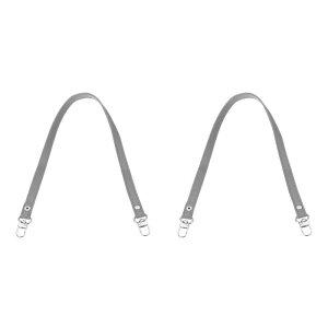 PATIKIL レザーパースハンドルストラップ 2個 26" レザーパースストラップ交換用 DIY 女性クラッチバッグ ハンドバッグ トップハンドルストラップ 修理アクセサリー グレー