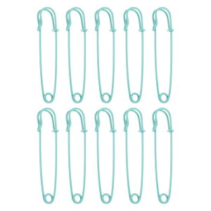 CAPASTEC 安全ピン ウエスト調整クリップ アクセサリパーツ カラフルな塗装されたアイアンピン ホームソーイングクラフトバッグ装飾アクセサリー用のブローチバルク 7.5cm ティール 10個