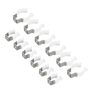 T5 T8 Uクリップホルダーブラケット LED電球取り付けブラケットサポート用 ステンレス鋼 蛍光管ホルダーパイプクランプ ホワイト 12個入り