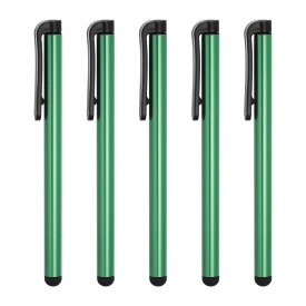 スタイラスペン タッチスクリーン用ペン 高精度スタイラスペン 携帯電話用 全静電容量式タッチスクリーン装置用 緑 5本入り