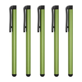 スタイラスペン タッチスクリーン用ペン 高精度スタイラスペン 携帯電話用 全静電容量式タッチスクリーン装置用 ライト緑 5本入り