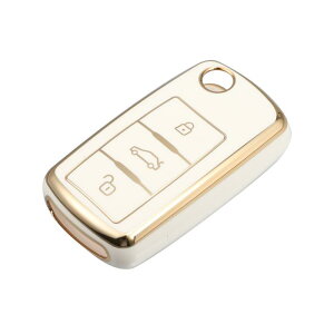 シリコンスマートキーフォブケースカバー Volksw agenに対応 Tiguanに対応 2010-2017に対応 キーフォブシェルプロテクター キーレス ホワイト