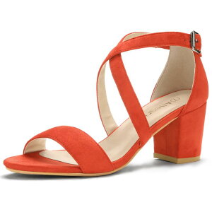 Allegra K �T���_�� ���f�B�[�X �I�[�v���g�D �~�h���q�[�� �҂ݏグ�A���N���X�g���b�v �I�����W 24.5 cm