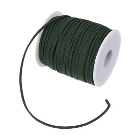 PATIKIL フラットスエードコード クラフトストリング スエード調糸 ロールスプール付き 3 mm 45M 人工皮革レース ネックレスブレスレットジュエリー用 DIYクラフト用 グリーン