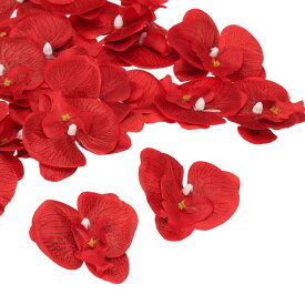 PATIKIL 70 mm 人工的な蘭の花ヘッズ 80個 シルク胡蝶蘭 フェイク胡蝶蘭ヘッズ 結婚式 花 花束 装飾 DIY クラフト作成用 レッド