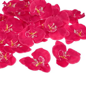 PATIKIL 90 mm 人工的な蘭の花ヘッズ 40個 シルク胡蝶蘭 フェイク胡蝶蘭ヘッズ 結婚式 花 花束 装飾 DIY クラフト作成用 フクシア