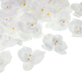 PATIKIL 90 mm 人工的な蘭の花ヘッズ 40個 シルク胡蝶蘭 フェイク胡蝶蘭ヘッズ 結婚式 花 花束 装飾 DIY クラフト作成用 ホワイト