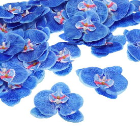 PATIKIL 100 mm 人工的な蘭の花ヘッズ 40個 シルク胡蝶蘭 フェイク胡蝶蘭ヘッズ 結婚式 花 花束 装飾 DIY クラフト作成用 ブルー