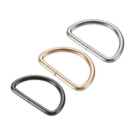 Dリングバックル スライドリング Dバックル 金物細工用 38mm ゴー ルドトーン シルバートーン ブラック 15個入り