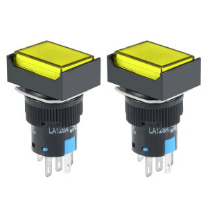 �v�b�V���{�^���X�C�b�` �����a16mm 1 NO 1 NC �C�G���[ AC 250V/5A 2����