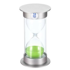 PATIKIL 10ミニッツサンドタイマー サンディクロック プラスチックカバー付き カウントダウン砂時計 ゲーム キッチン パーティー記念品 DIY装飾用 グリーンサンズ
