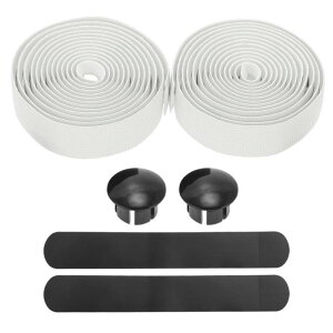 BULLSPANN 1ペア 自転車ハンドルバーテープ ロードバイク用 滑り止め 衝撃吸収ハンドルバーテープ MTB用波型グリップテープ 長さ2.16 M ホワイト