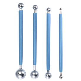 ソウテン 粘土彫刻ツール 両面金属ボールスタイラスドットセット ステンレス鋼 モデリング用 4個