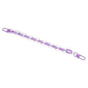 PATIKIL キーホルダー 腕輪 250mm 留め金付き アクリル ストラップリンククリップ パンツ用ベルトループ 財布用 ハンドバッグ用 魅力 パープル