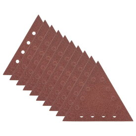 10個セット フック＆ループ サンドペーパー 40番目の粒度 12穴 三角形 サンディングパッド シート マウスディテールサンダーペーパー 木材 金属用
