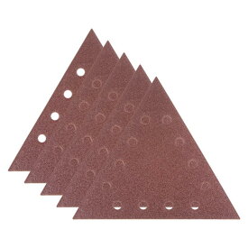 5枚セット サンドペーパー 60番目の粒度 12穴 フック＆ループ 三角形研磨パッド