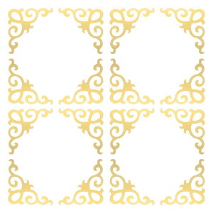 16枚セットの自己粘着式壁掛けミラーステッカー 15cm x 15cmのアクリル製DIYホローミラーウォールデカール ホームキャビネット壁装飾用 ライト金