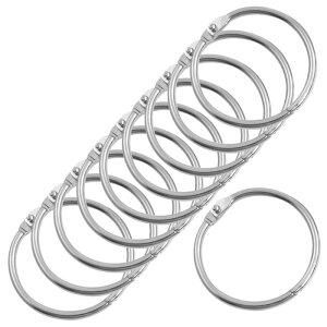 38mm ルーズリーフバインダーリング メタルバインダーリング キーホルダーキーリング スク ラップブッキングファイルブックリング シルバー 家庭またはオフィス用 10個