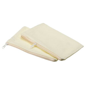 キャンバスジッパーポーチ ブランクジップ DIYバッグ 筆入れ プレーン クラフト 収納ポケット 旅行整理アクセサリー用 ベージュ 4個