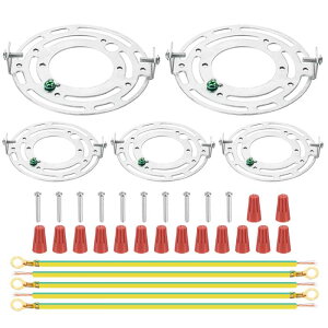 PATIKIL 105mm(4.13")ユニバーサルライト取り付け スタンドキット 5セットライトクロスバーラウンドてんじょうプレート 壁ライトてんじょうライトペンダントシャンデリア用ネジ付き