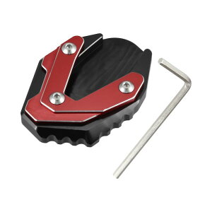 X AUTOHAUX 1セットのオートバイキックスタンド延長パッドサイドスタンドサポートプレートブラ ックレッド Suzukiに対応ジクサー250 SF 2018-2023用