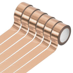 6ロール 箔和紙テープ 5.5ヤード x 0.6" ソリッド箔装飾テープ メタリックカラー マスキングテープ アート&クラフト ラベリング DIY スク ラップブッキング プランナー ギフトラッピング ベー