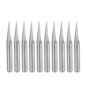 木材彫刻ビット CNCルーターツール 超硬ソリッド アクリル PVC MDF PCB 木彫り用 20度 0.4 mmチップ 3.175 mmシャンク 10個