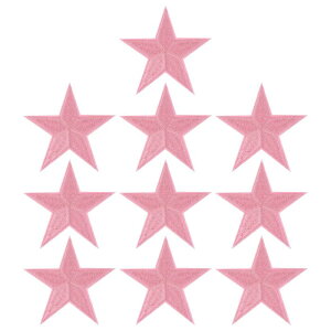 PATIKIL スターアイロンパッチ10個スターエンブロイダリーパッチアップリケ衣類ジャケット帽子バックパック修理用装飾用ピンク3" x 2.8"