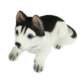 自動車 香りのよいエスキモー犬 頷いている頭 ダッシュボードの犬玩具 ブラック ホワイト