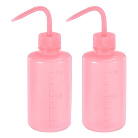 スクイ ーズ洗瓶 プラスチック 多肉植物の水やり 灌漑注ぎ口 250mL ピンク 2個