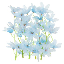 PATIKIL 18 cm 造花蘭の花 フローティングキャンドル 24個入り シミュレーションフラワーシリンダー花瓶フィラー ホームウェディングデコレーション用 ブルー
