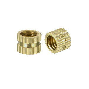 M4 x 4mm(L) x 5mm(OD) Female Thread Brass Knurled Threaded Insert Embedment Nuts, 80 Pcs