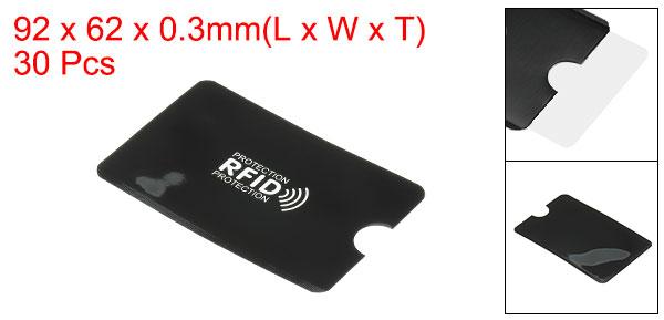 RFIDブロッキングカードスリーブ 非接触プロテクターホルダー NFC財布用 ブラック 30個入り ソウテン