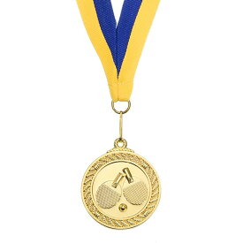 PATIKIL 50 mm ピンポンメダル 卓球賞メダル 金メダル リボン付き ブルー イエロー ゲーム スポーツ競技用