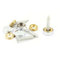 飾りビス ネジミラーネール メタル製シルバートーン スキューキャップ 12mm径 4個入り