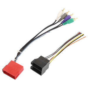 X AUTOHAUX カーステレオCDプレーヤーワイヤーハーネスセット ワイヤーラジオアダプター 4 RCAオスコネクタ 70-1787 Volkswagen用 Audi用