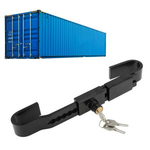 TUCKBOLD 出 荷コンテナ用ドアロック11.8in-18.3in カーゴドアラッチ 調整可能な鋼製ヘビーデューティートレーラーボックス倉庫ロック 3本の鍵付き現場オフィスドアブラック