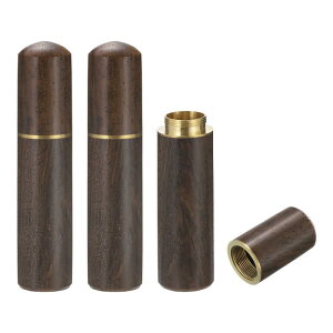 PATIKIL 1.8cm外径 木製ミシン針収納ホルダー 3個 携帯用刺繍針ピン つまようじ保存管 ケースボックス ハンドクラフト編み物用 ダークブラウン