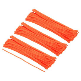 PATIKIL 30 cm パイプクリーナー 300個 柔軟なシェニール織ステム DIYアート 創造的な工芸品 パーティー装飾 手工芸品 手仕事用 蛍光オレンジ